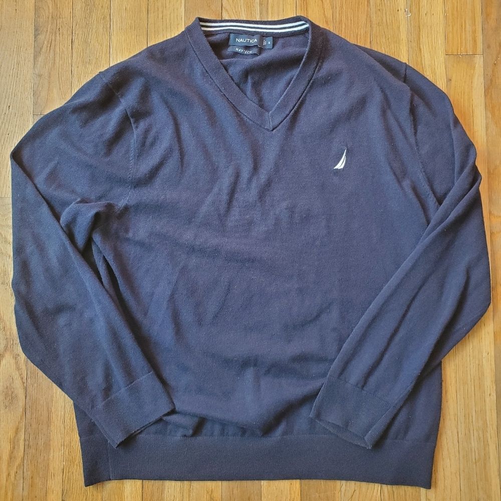 Nautica Navtech Vneck Pullover Sweater Size XL